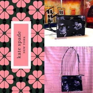 Kate Spade Briar Lane Navy Floral Leather Purse